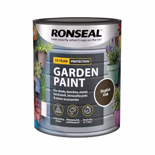 Ronseal Weatherproof Opaque Wood and Metal Garden Paint, Brown, 0.75 l – 3