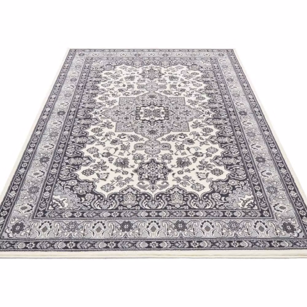 THE RUGS Oriental Parun Tabriz Grey Vintage Polypropylene Carpet, W: 80 cm, L: 150 cm – 3