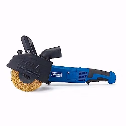 Scheppach MRS1300 Blue Benchtop Drum Sander and Burnishing Polishing Machine with 1300W Motor and Variable Speed 900–3200rpm