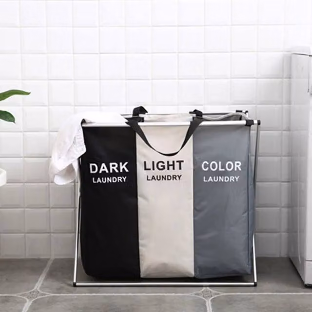 PAWNORA Multicolour Fabric Laundry Basket Hamper Clothes Bin – 1