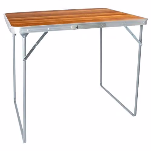 Harbour Housewares Folding Wood and Metal Table in Brown, W: 80 cm, D: 60 cm, H: 69 cm