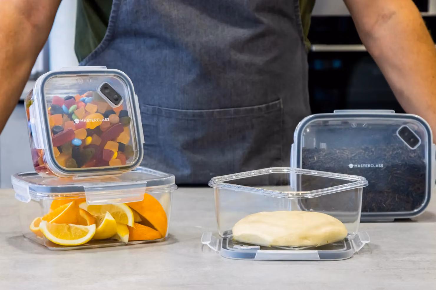MasterClass Multi-Use Plastic Food Storage Container with Snap Lid, 1.4 l, Transparent – 4