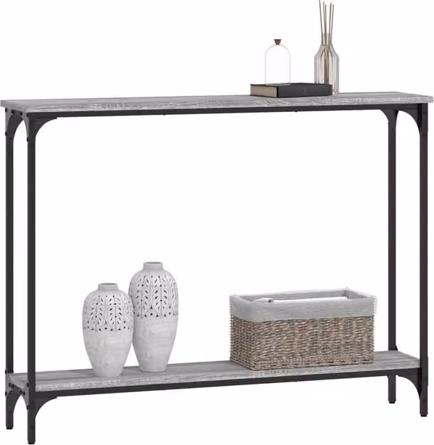 Berkfield Home Decorative Console Table in Grey Sonoma, W/D/H: 100 x 22.5 x 75 cm – 1