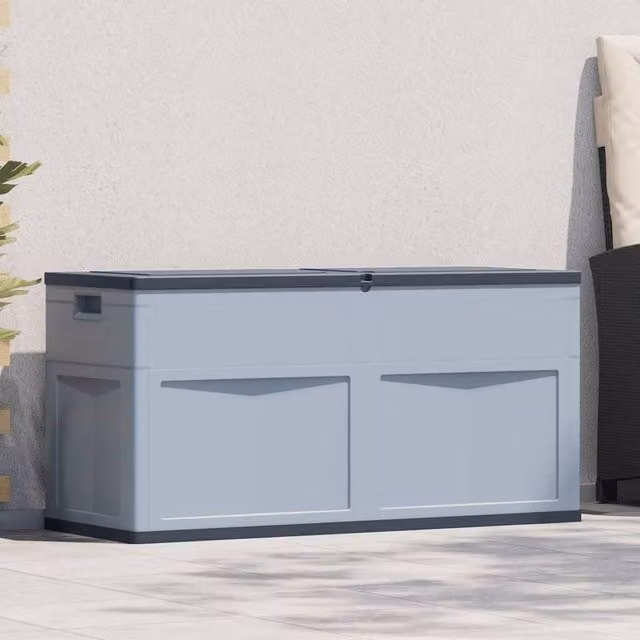 Berkfield Home Garden Storage Box, 320 L, Grey and Black – 1