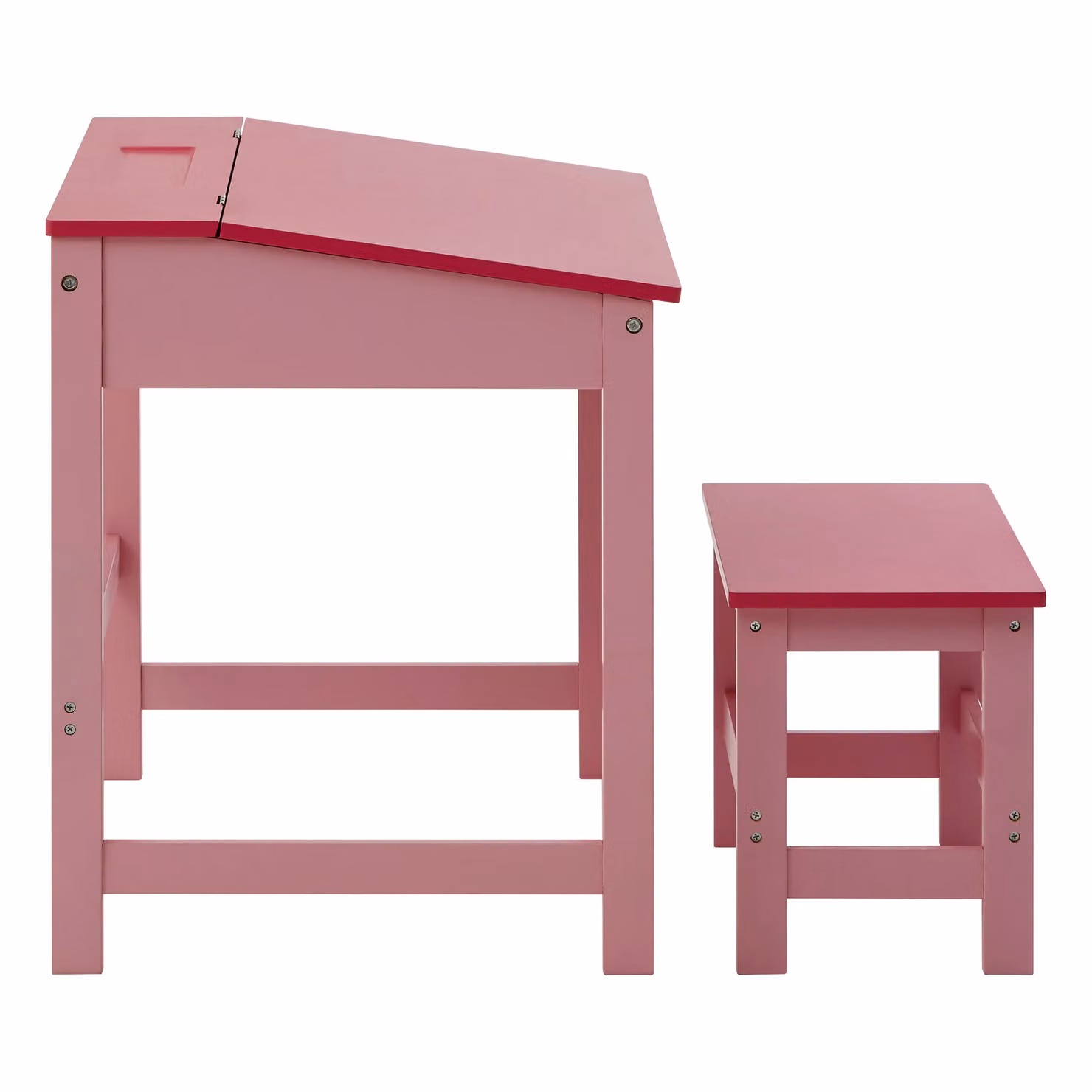 Orsina Pink Childrens Sloped Desk and Stool Set with Enclosed Cabinet – 5