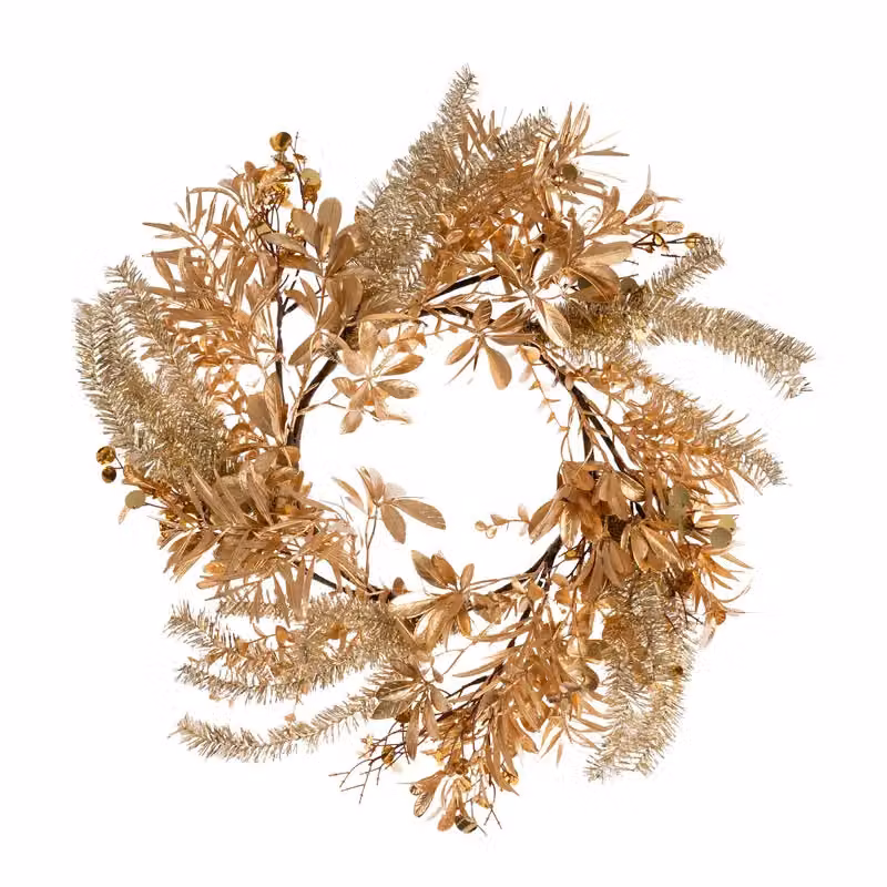 Scottish Everlastings Ltd Gold and Silver Christmas Floral Wreath, Diameter: 50 cm – 2