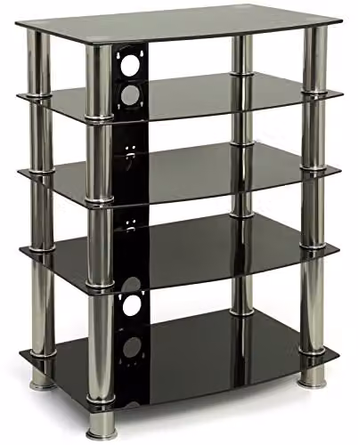 Centurion Supports Galago Contemporary Black Glass AV Separates Stand with 5 Shelves, W/D/H: 82.5 x 60 x 44 cm – 4