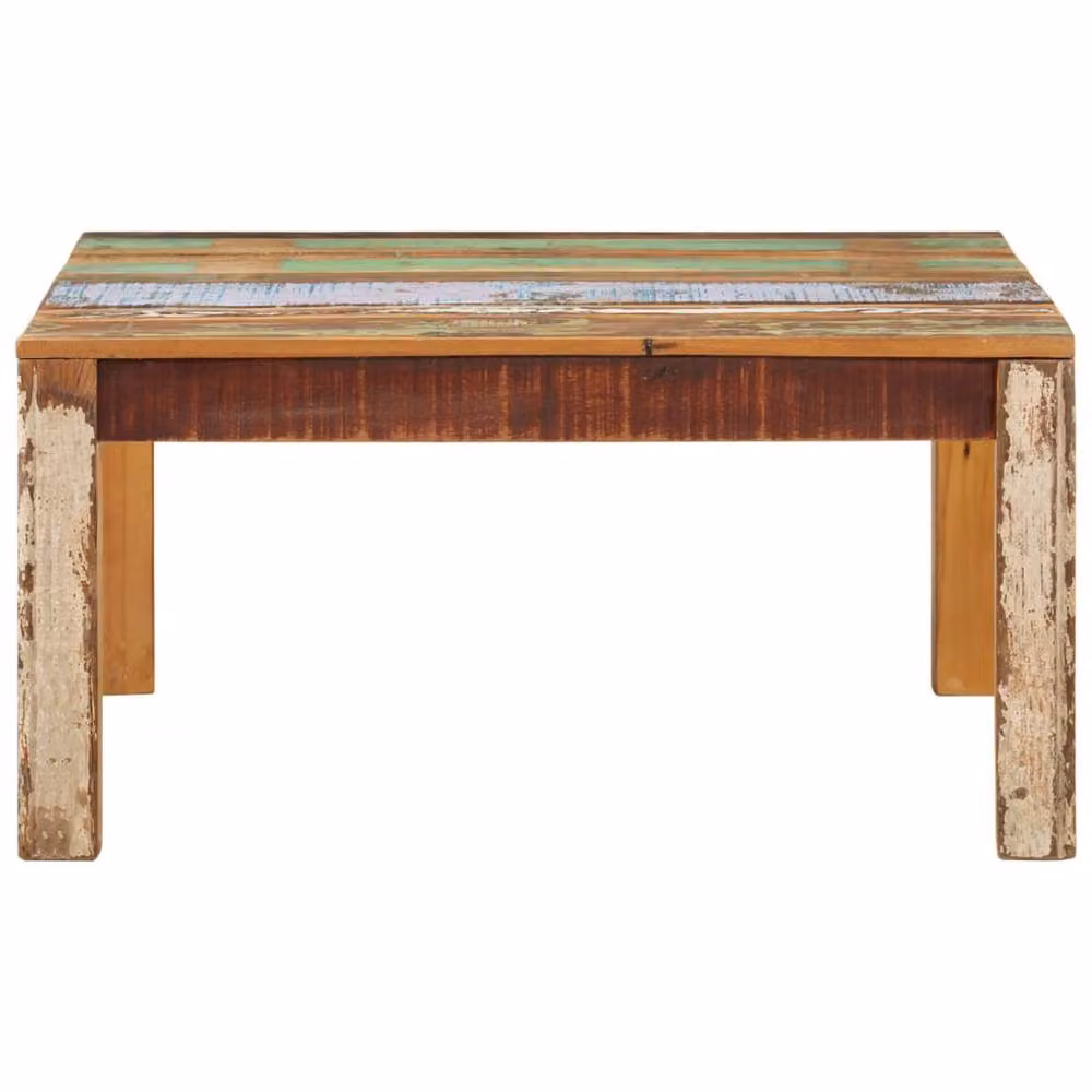 Berkfield Home Decorative Square Coffee Table in Multicolour Reclaimed Wood, W/D/H: 80 x 80 x 40 cm – 2