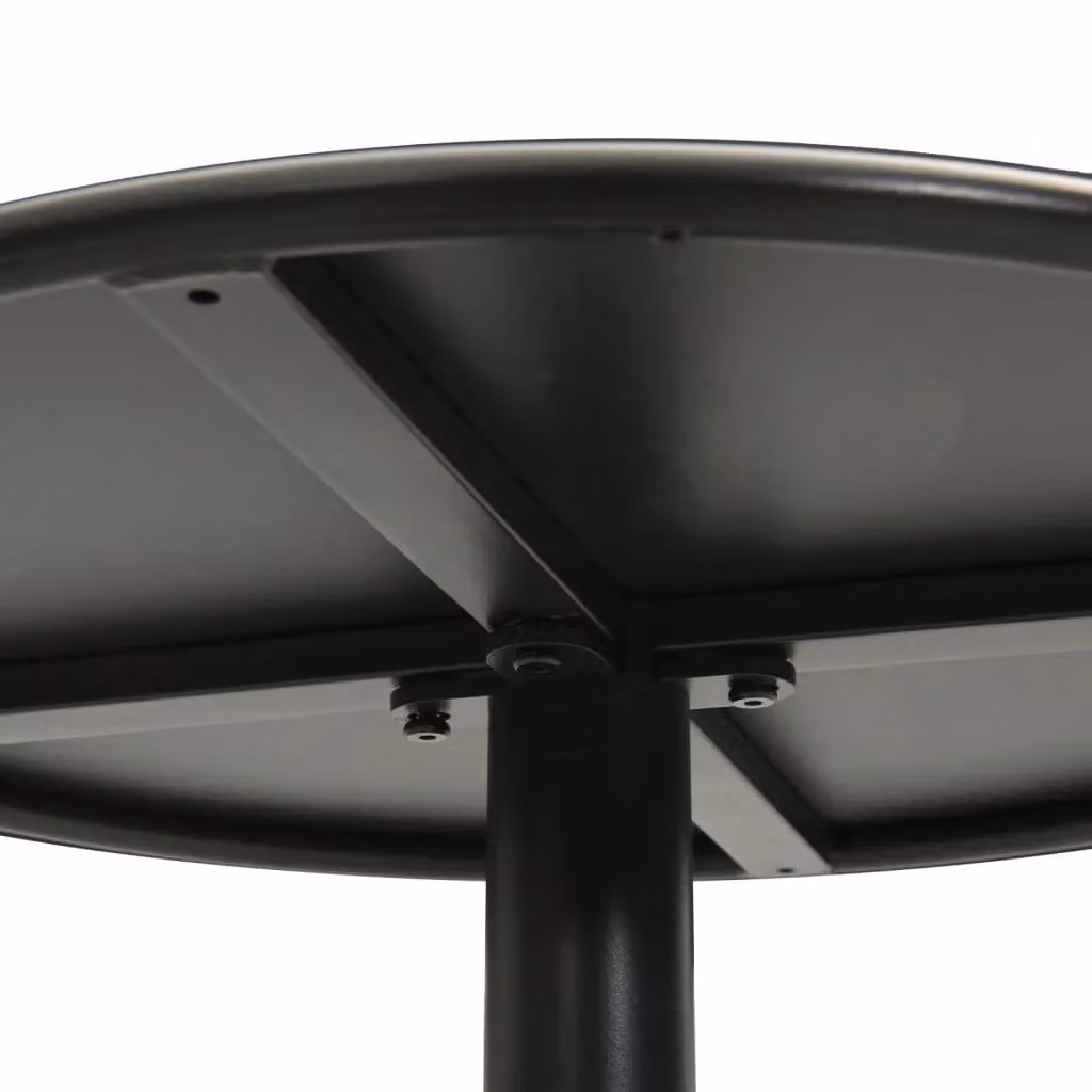 Berkfield Home Round Garden Table in Black Steel, W/D/H: 60 x 60 x 105 cm – 4