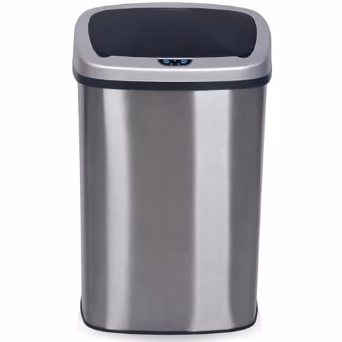 NETTA 70L Automatic Motion Sensor Kitchen Bin in Silver Brushed Stainless Steel, W/D/H: 44.2 x 31.3 x 71.1 cm – 1