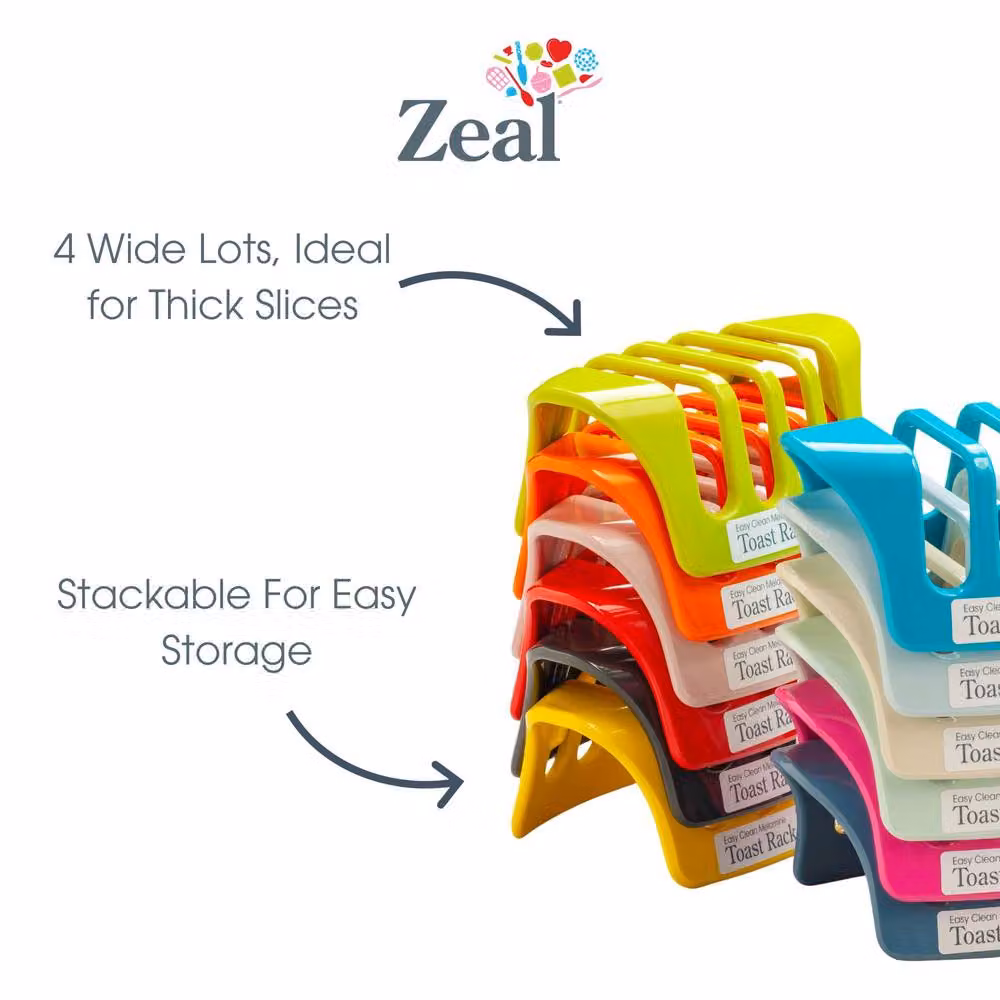 Zeal Melamine Four Slice Toast Rack in Pink – 3