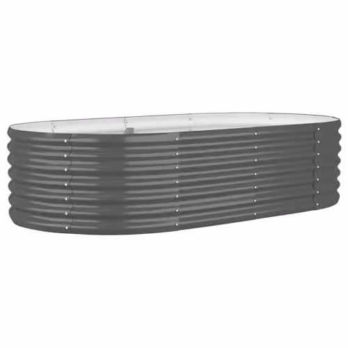 vidaXL Galvanised Steel Raised Bed in Anthracite, W/D/H: 152 x 80 x 36 cm