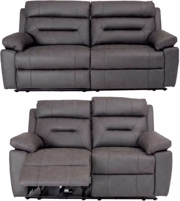 Furnishings For Less UK Lucy Electric Reclining Sofa Suite 3 + 2 in Ink Grey