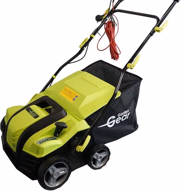 Garden Gear 2000W Electric Lawn Scarifier, Grass Rake and Aerator Combination, Green