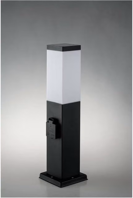 Netlighting Black Stainless Steel Outdoor Bollard IP44 with E27 Power Supply