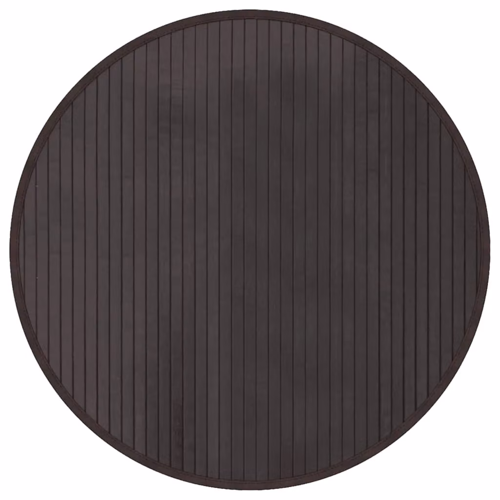 Berkfield Home Round Bamboo Rug in Brown, Diameter: 60 cm – 2