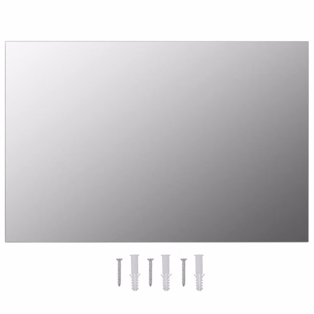 Berkfield Home Rectangular Minimalist Glass Wall Mirror in Silver, W: 60 cm, H: 40 cm – 2