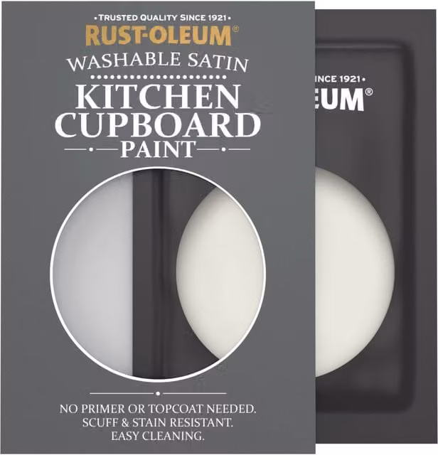 Rust-Oleum Kitchen Cupboard Satin Finish Tester Sachet in Portland Stone, 10ml