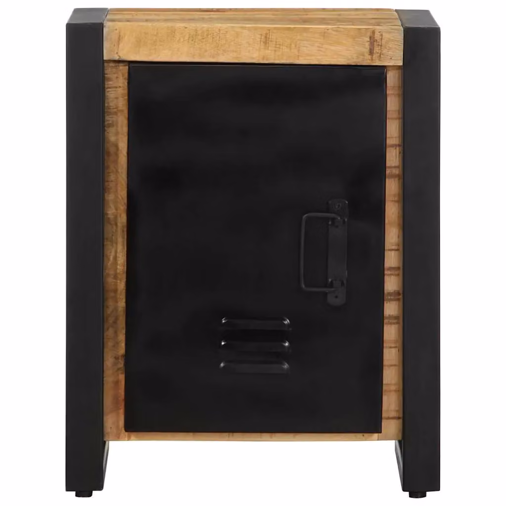 Berkfield Home Rustic Mango Wood Bedside Cabinet in Brown, W/D/H: 40 x 30 x 51 cm – 2