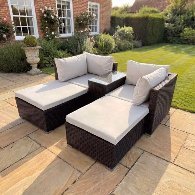 Artemis Home Bastia 5 Piece Outdoor Seating and Table Set in Beige