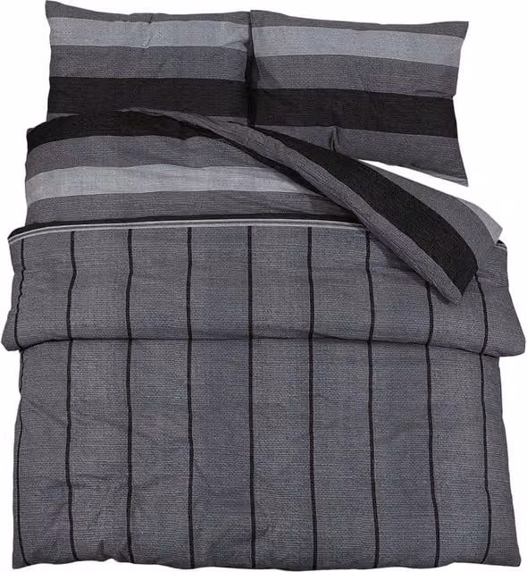 Berkfield Home Cotton Duvet Cover and Pillowcase Set, Grey, W/D/H: 260 x 240 cm – 1