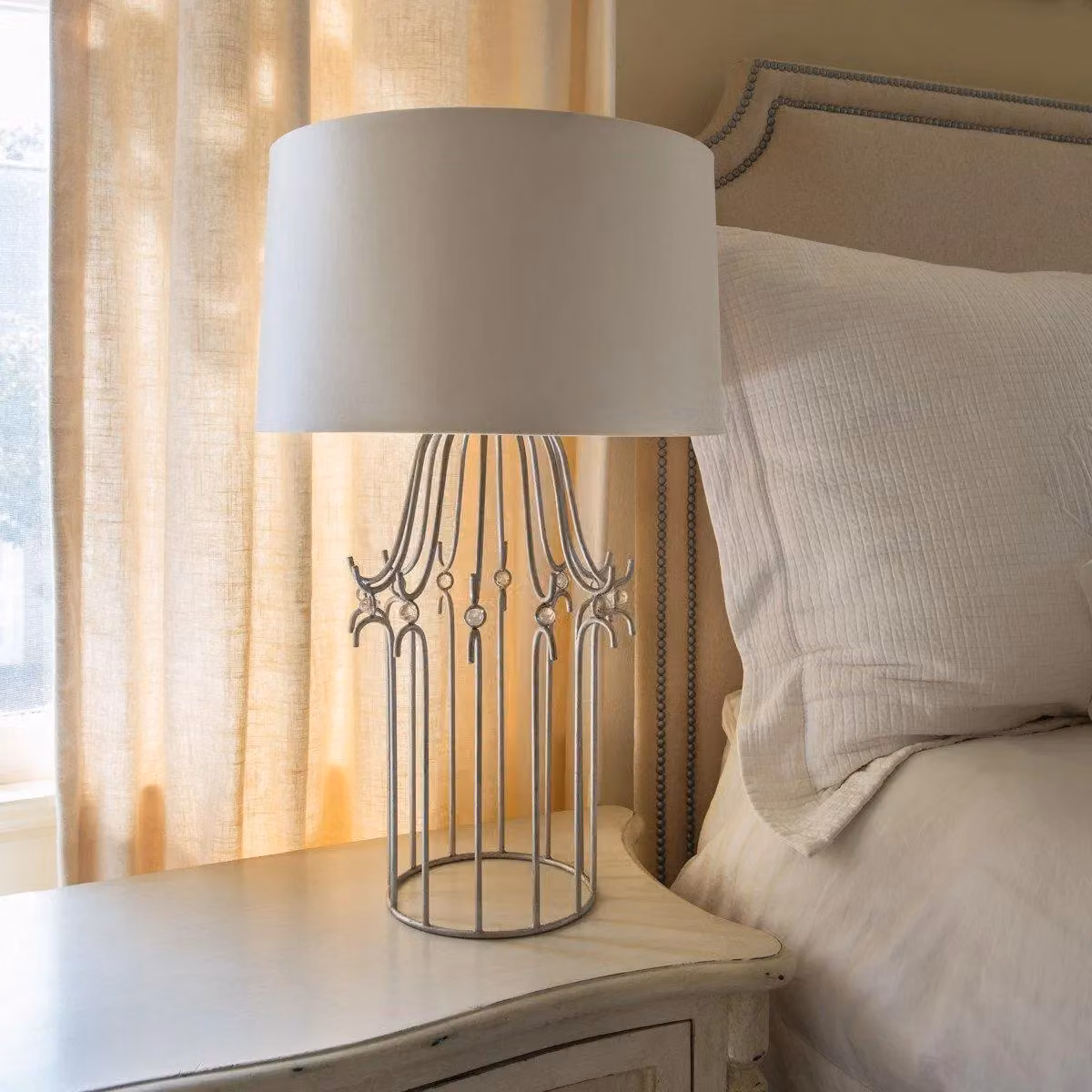 Netlighting Stella 1 Light Table Lamp in Silver with E27 Socket – 2