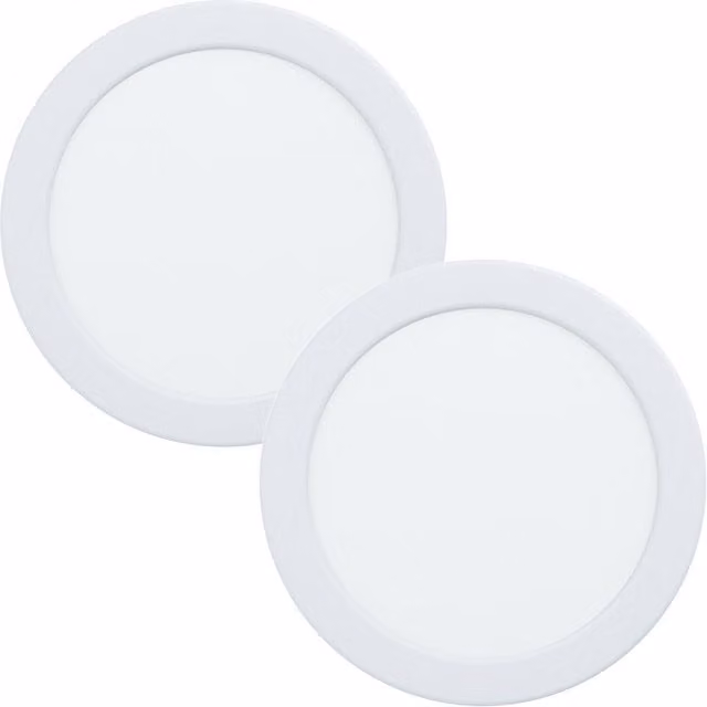 Loops 2 Pack White LED Wall and Ceiling Flush Downlight, 10.5W, 4000K Cool White, 166mm