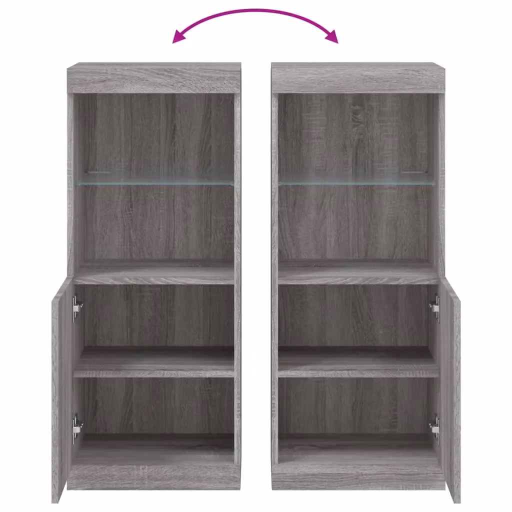 Berkfield Home Modern Grey Sonoma Sideboard with Integrated LED Lights, W/D/H: 41 x 37 x 100 cm – 4