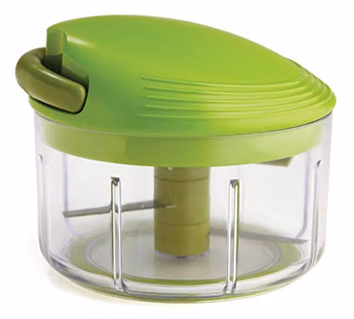 Kuhn Rikon Pull Chop Vegetable Chopper with Stainless Steel Blades and Non-Slip Base, Green, 650ml
