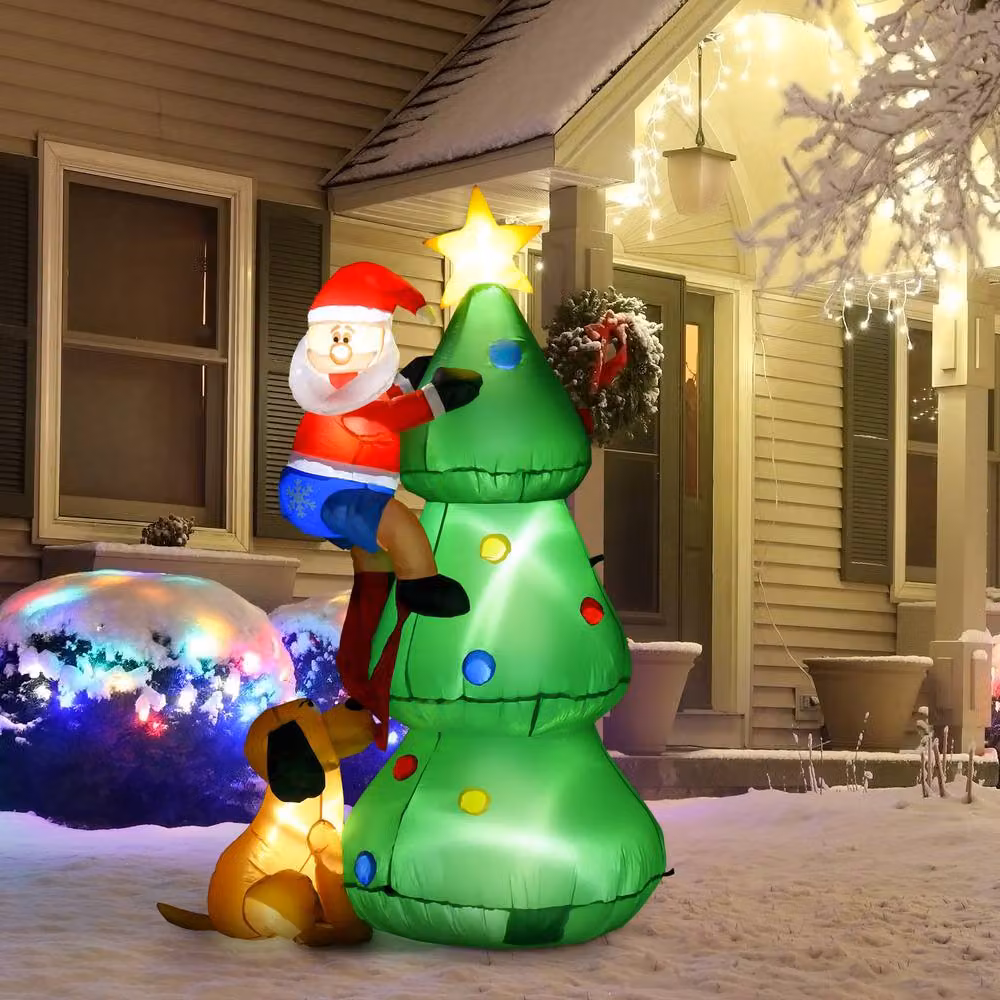 STILVORA Inflatable Green Christmas Tree with LED Lights, Height: 180 cm – 2