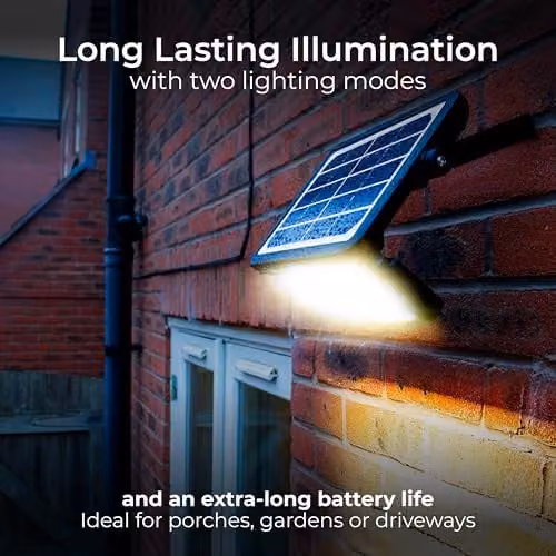 Luceco Guardian Solar Powered LED Outdoor Floodlight with PIR Motion Sensor, 550lm, Black – 3