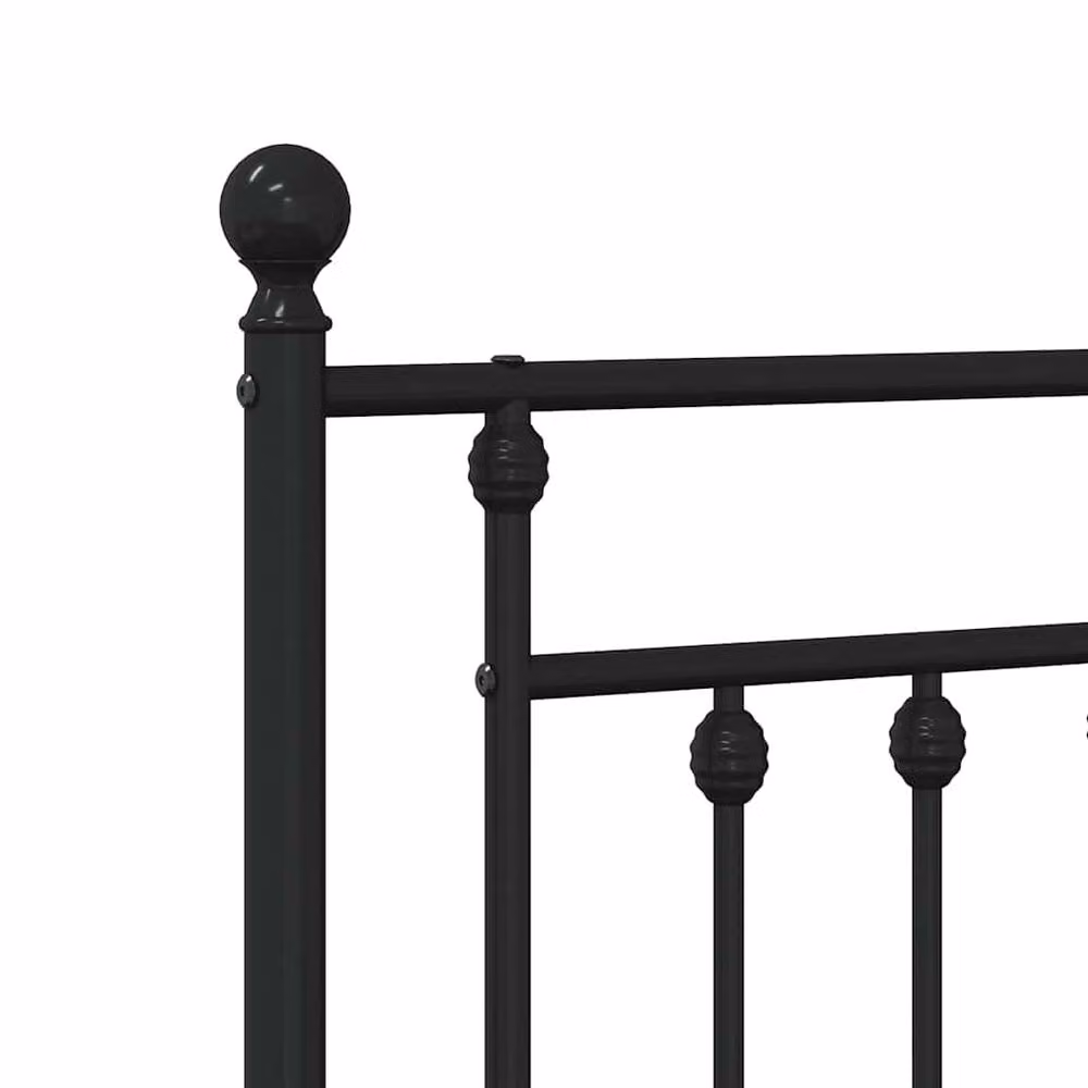 Berkfield Home Classic Metal Headboard, Black, Width: 135 cm – 3