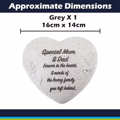 VFM e-Store Memorial Flower Pot Ornament in Grey, W/D/H: 16 x 14 x 7 cm – 2