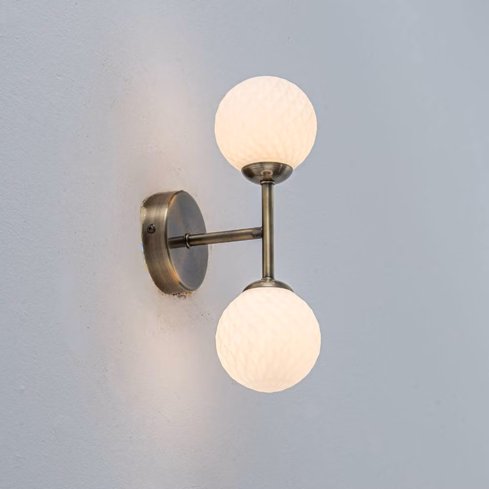 Pagazzi Lighting Lior 2-Light Wall Light in Gold and Antique Brass – 2