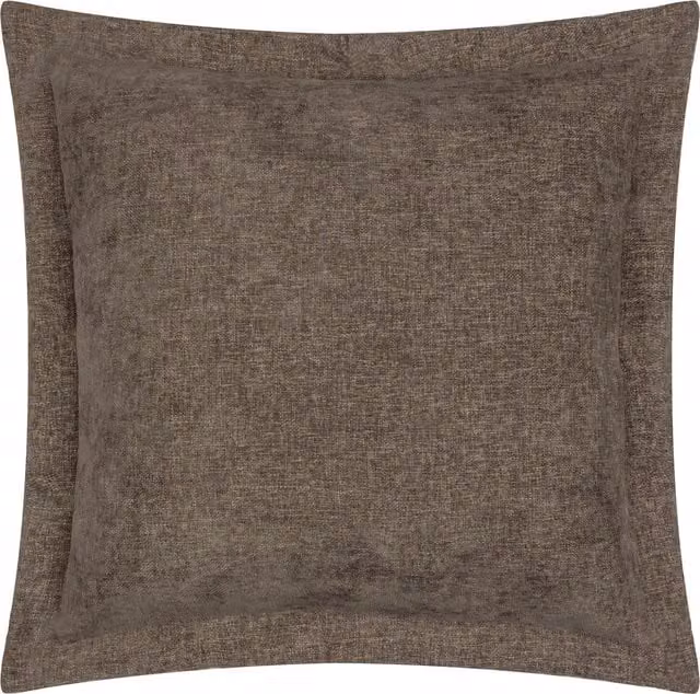 Make It A Home Dune Chenille Square Cushion in Brown with Feather and Polyester Filling