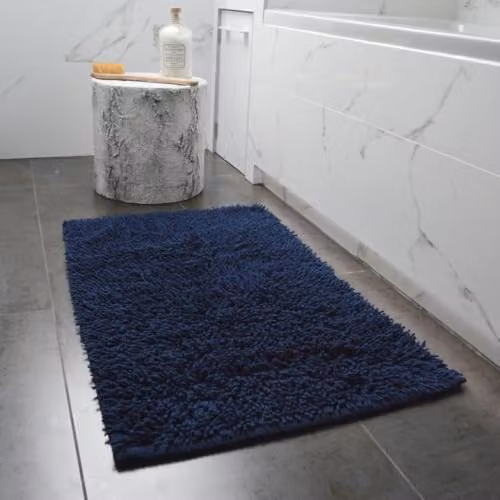 Allure Bath Fashions Tumble Twist Bath Mat, 100% Cotton, Blue, W: 55 cm, D: 90 cm – 2