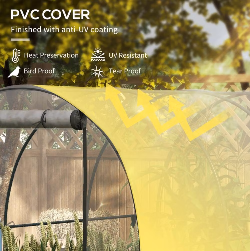 STILVORA Walk-in Greenhouse with Mesh Windows in Transparent, W: 300 cm, D: 200 cm, H: 200 cm – 3