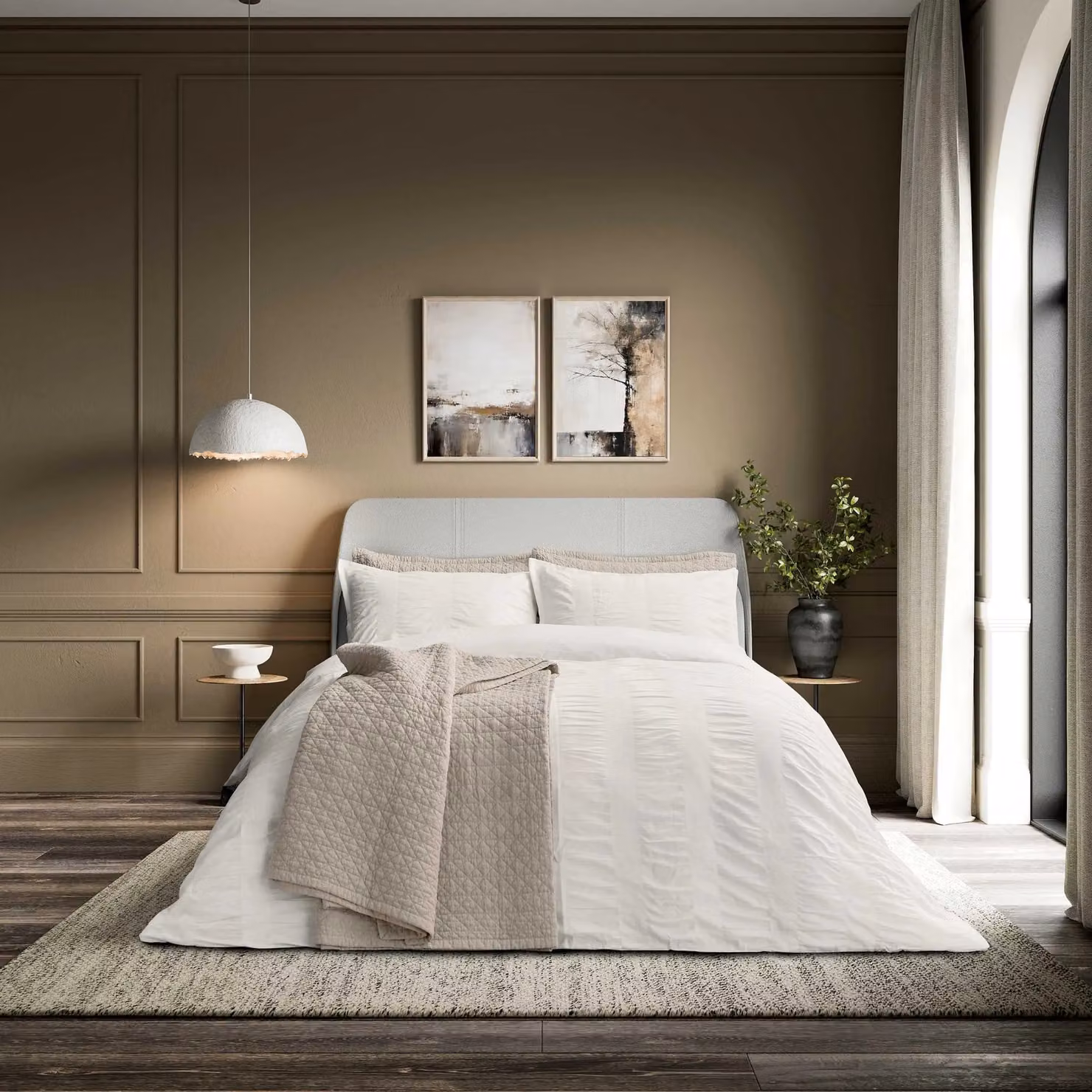 Bedeck of Belfast Woven Waffle Stripe Double Cotton Duvet Cover and Pillowcase Set, White, W/D/H: 140 x 200 cm – 2