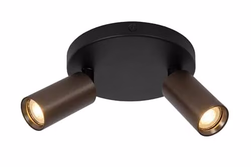 Lucide Ritmo Adjustable Ceiling Spotlight in Brown, Diameter: 15 cm, 2xGU10 – 1