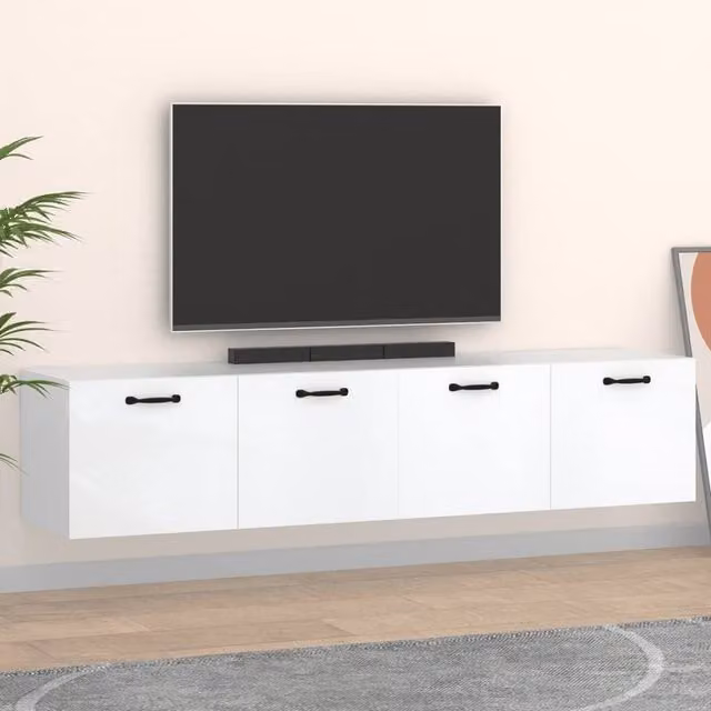 Berkfield Home Wall Mounted Cabinets in White, Set of 2, W/D/H: 60 x 36.5 x 35 cm