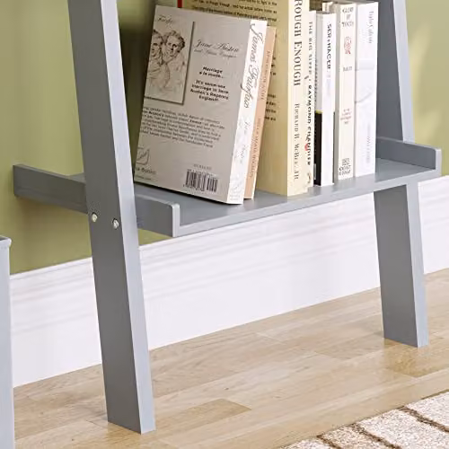 Vida Designs York 5 Tier Ladder Bookcase, Grey, H 189 x W 56 x D 32.5 cm – 4
