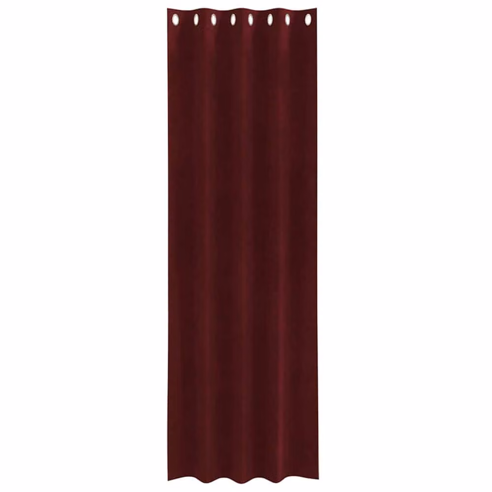 Berkfield Home Wine Red Velvet Blackout Eyelet Curtains, 2 Pack – 4