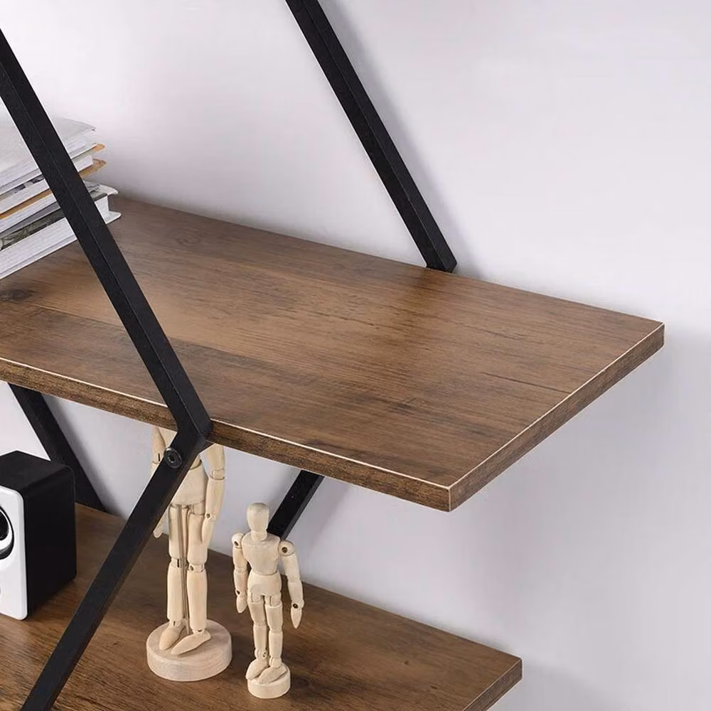 Kelvenix 3 Tier Rhombus Floating Decor Shelves in Black and Brown – 2