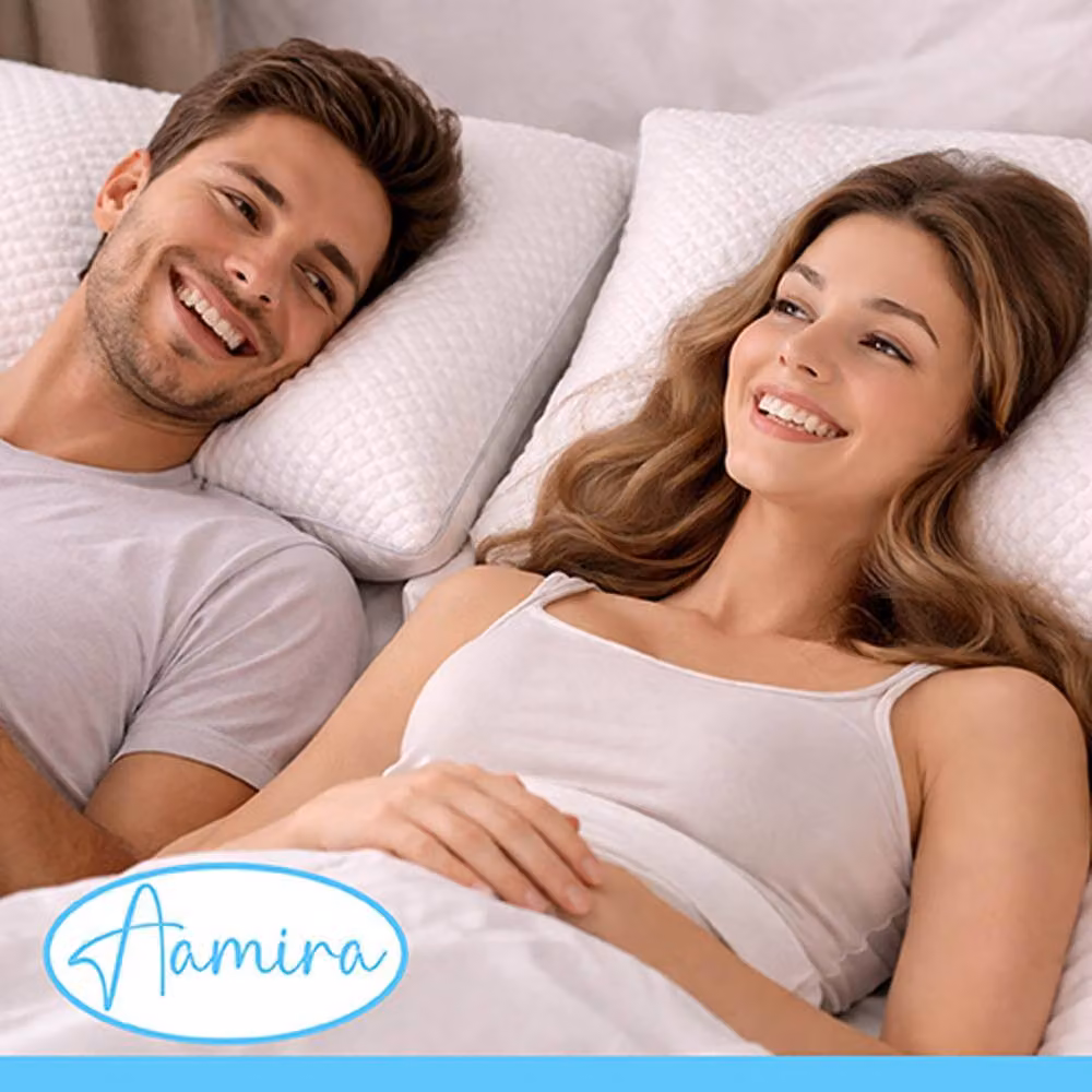 Aamira Cooling Memory Foam Orthopaedic Pillow 2 Pack, White, W: 70 cm x D: 45 cm – 7
