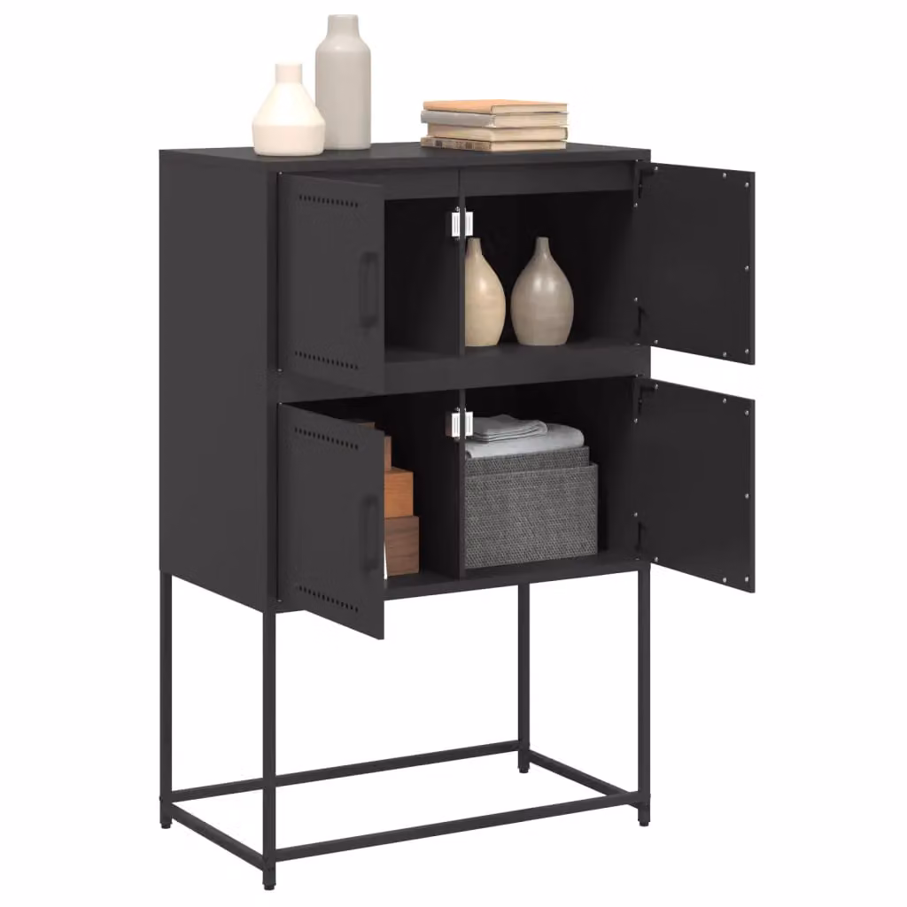 Berkfield Home Industrial Black Metal Sideboard W/D/H: 68.5 x 38.5 x 107 cm – 3