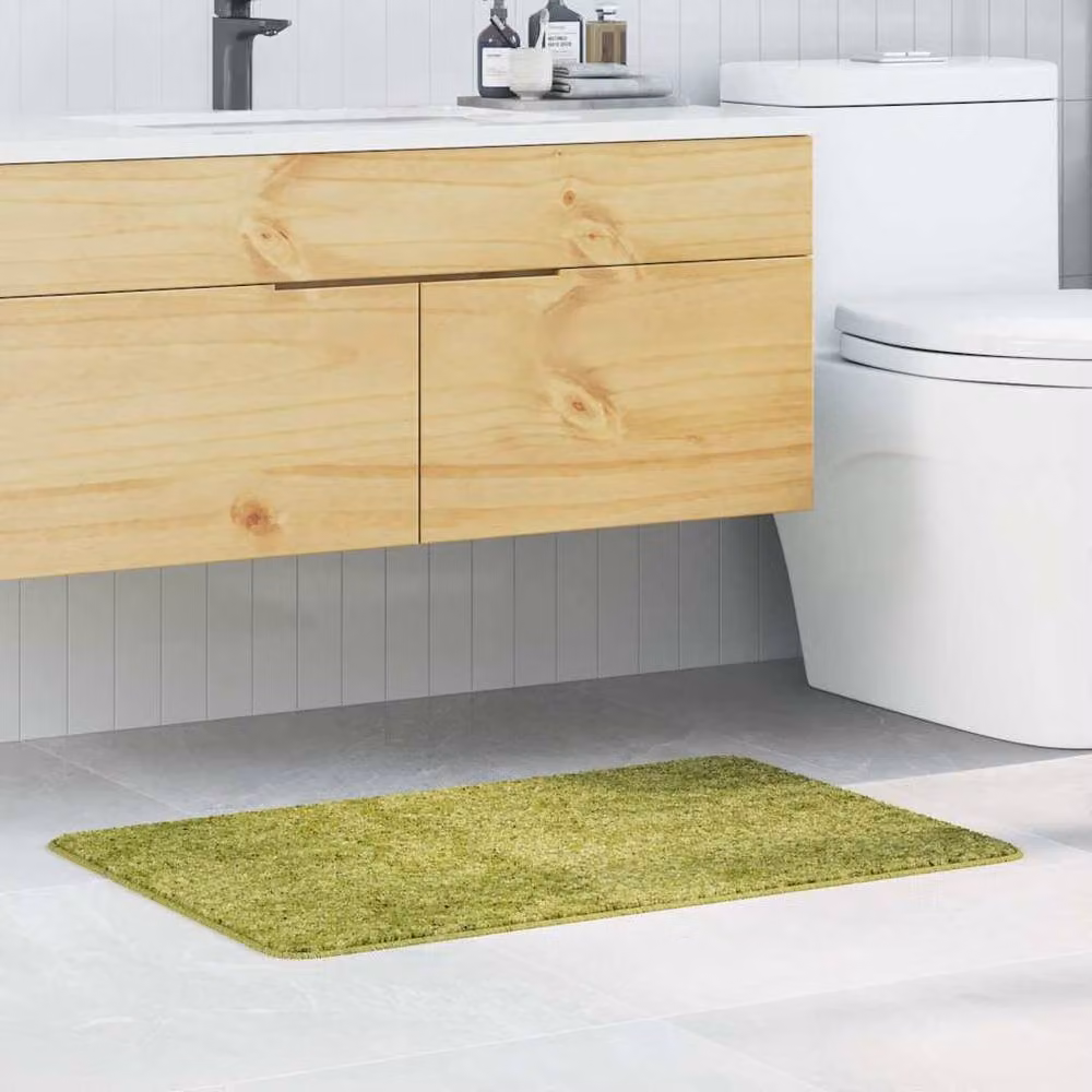 Berkfield Home Modern Rectangular Non-Slip Bath Mat, Green, W: 60 cm, D: 90 cm