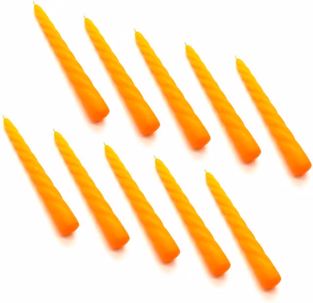 SolaDirect Spiral Dinner Candles in Green and Orange, Pack of 10, Height: 23 cm