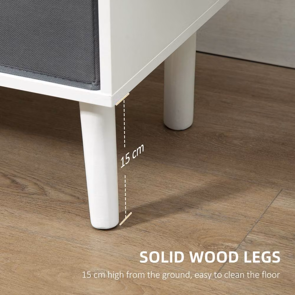 STILVORA White Wood TV Stand with Drawers and Shelves – 6