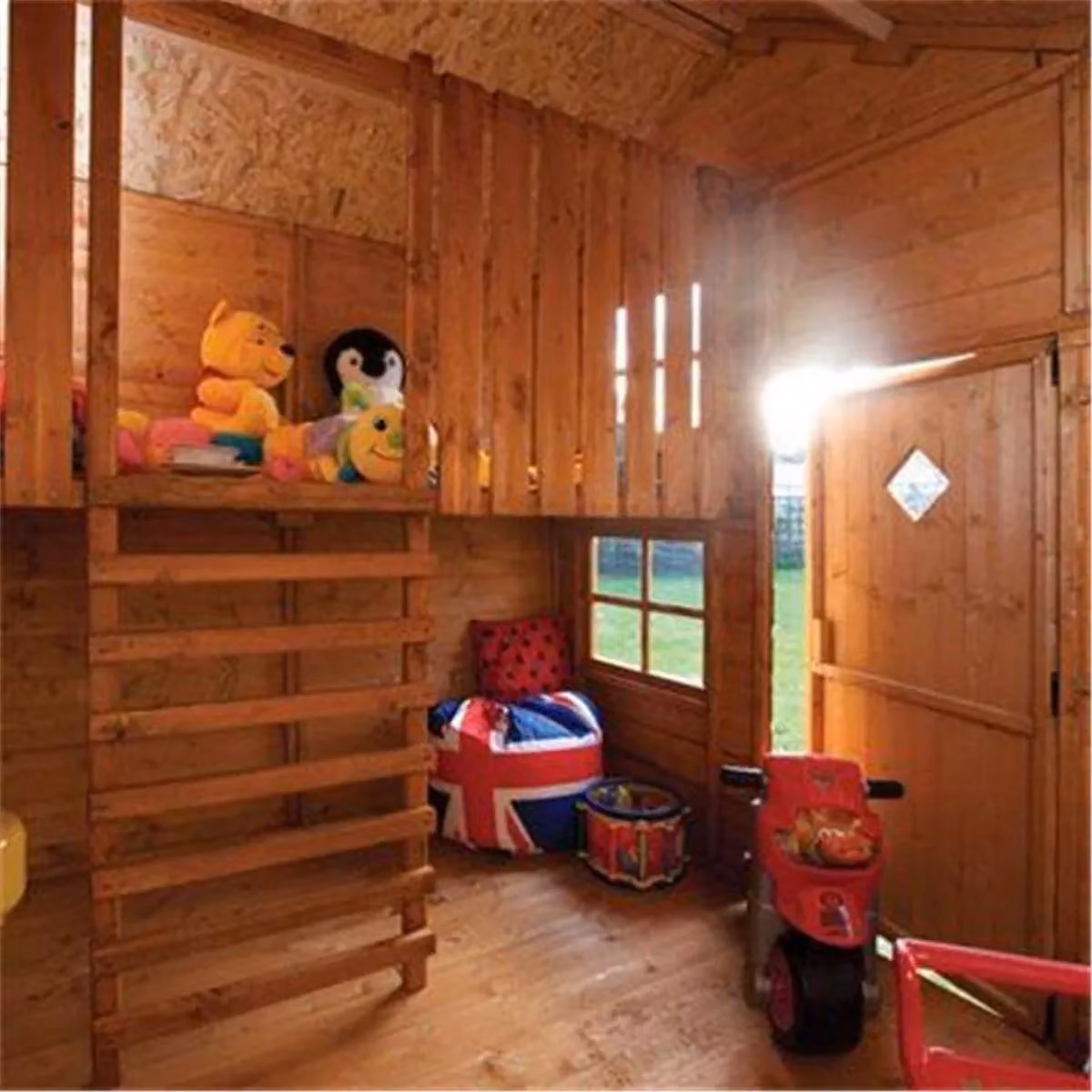 Cheshire 8 x 7 Deluxe Playaway Swiss Cottage Playhouse in Natural Brown – 2