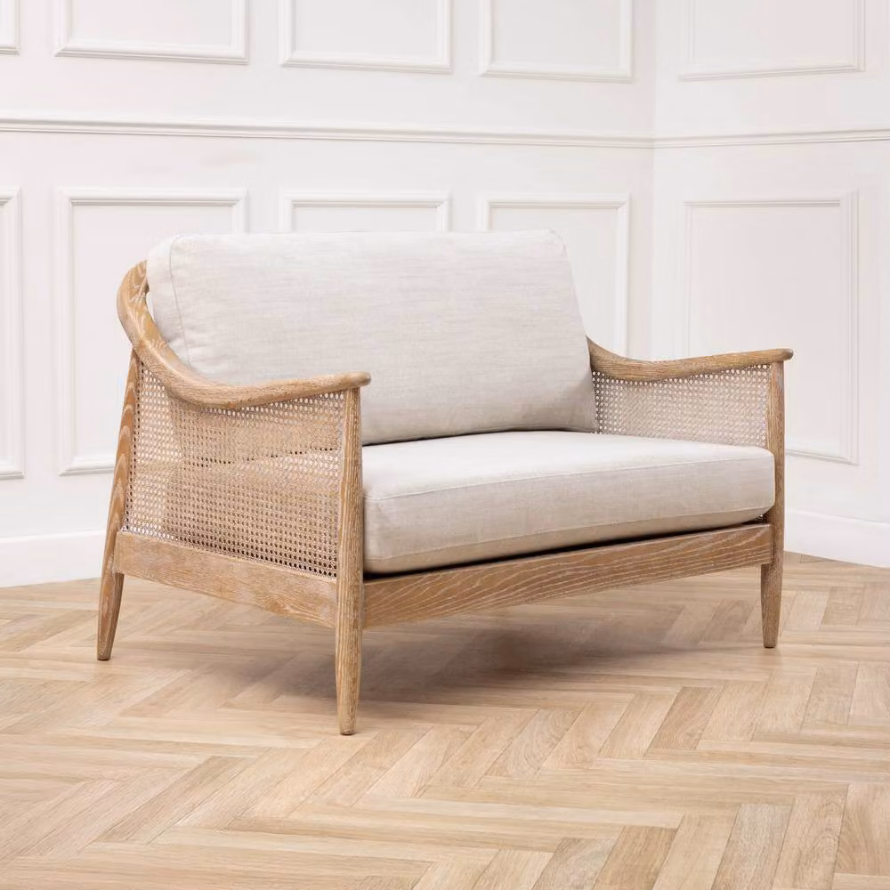 Voyage Maison Remi 2-Seater Rattan Chair in Light Oak – 3